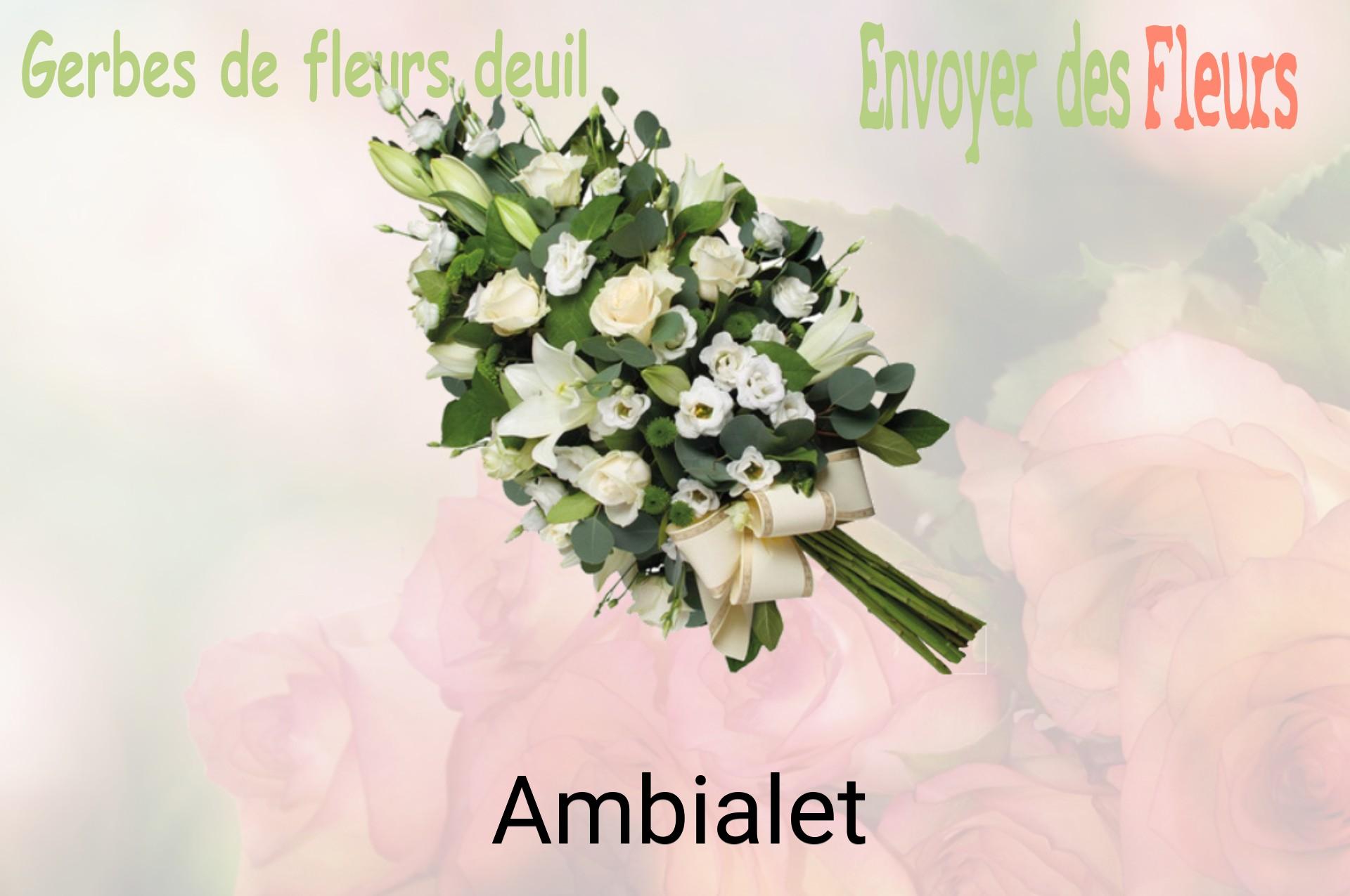 Gerbe de fleurs de deuil livrée à Ambialet